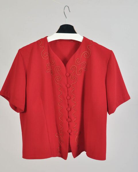 Vintage 90s Maroon Blouse - XL