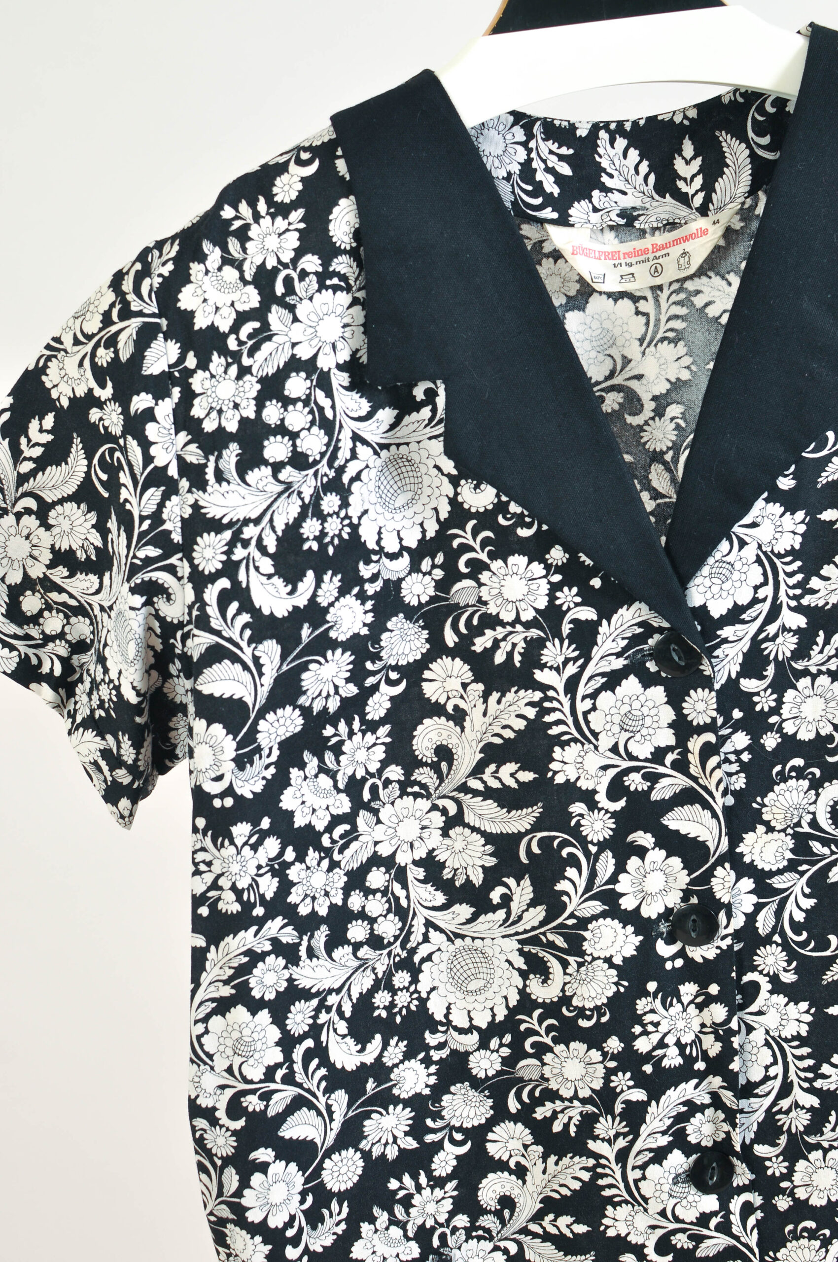 Vintage 90s Floral Button Down Cotton Dress - L - Image 3