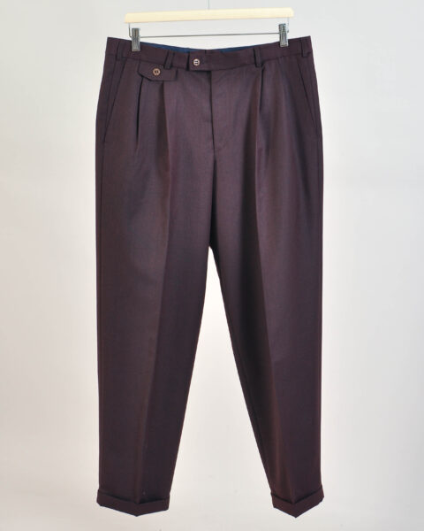 Vintage 90s Dark Purple Wool Blend Trousers - 35