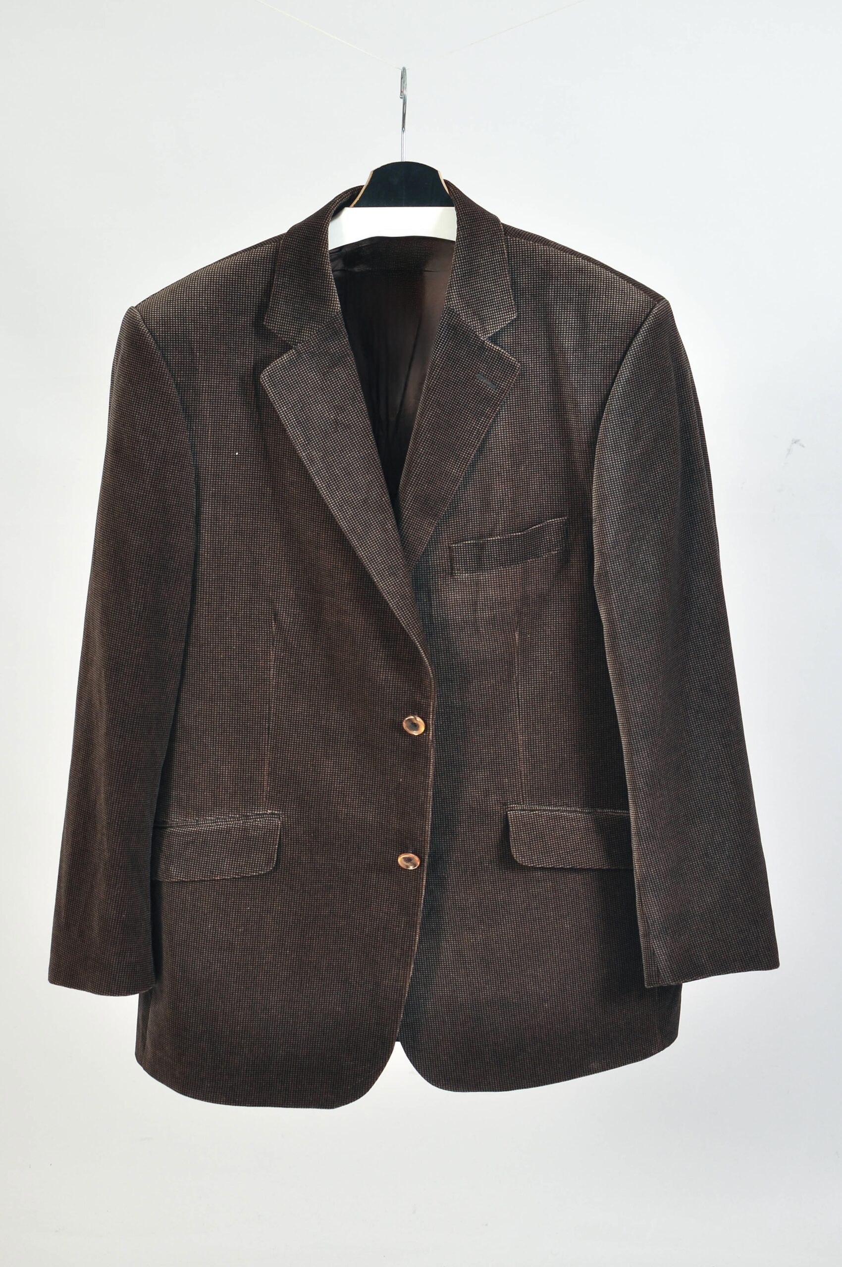 Vintage 00s Brown Velvet Blazer Jacket - XL/XXL