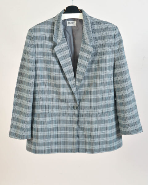 Vintage 90s Checkered Blazer Jacket - XL/XXL