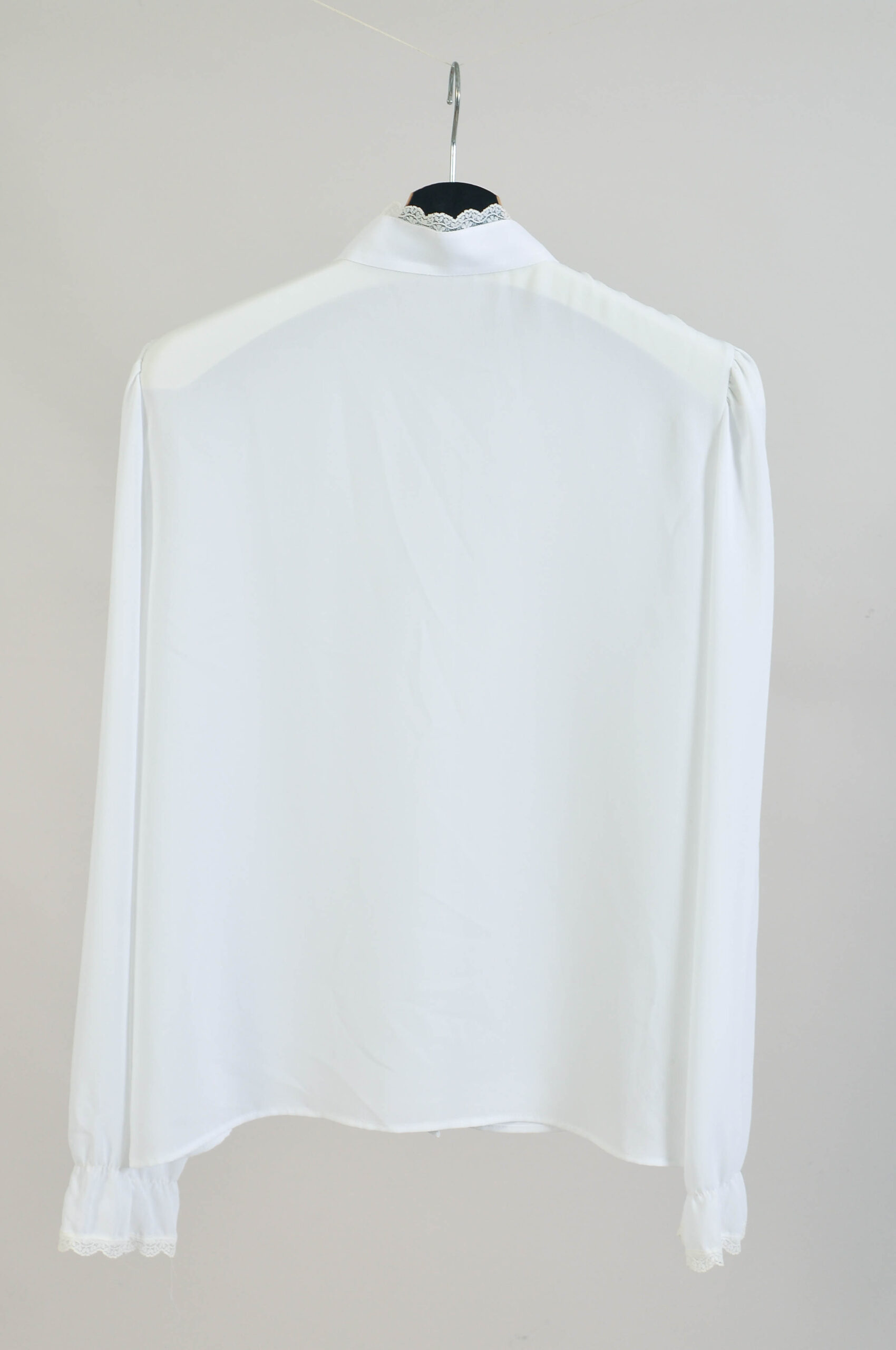 Vintage 90s White Ruffle Blouse - L - Image 4