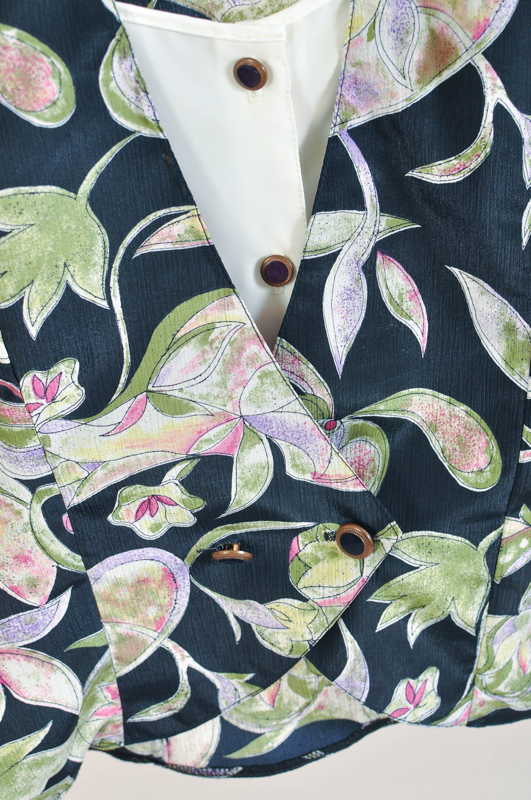 Vintage 90s Floral Blouse - 14 - Image 4