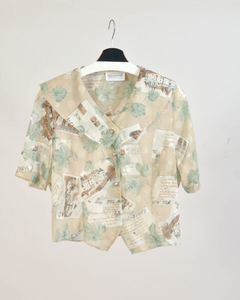 Vintage 90s Blouse with Large Collar - 14