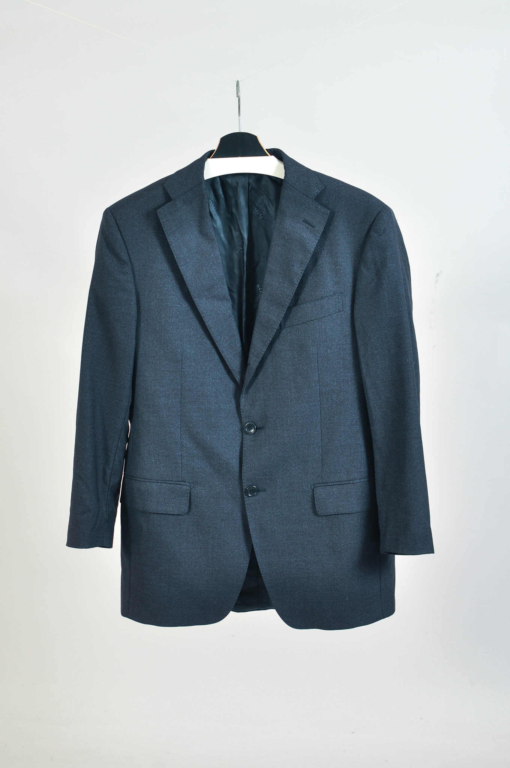 Vintage 00s Boggi Milano Navy Suit L/XL Size Cerruti Fabric - Image 3
