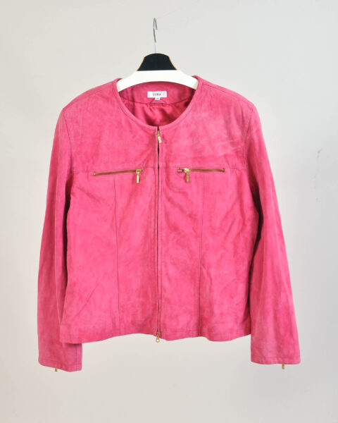 Vintage Y2K Pink Suede Leather Jacket - XXL