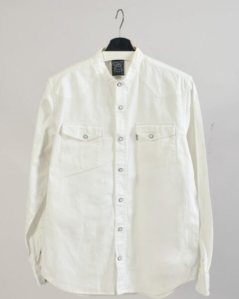 Vintage Y2K White Denim Shirt - M