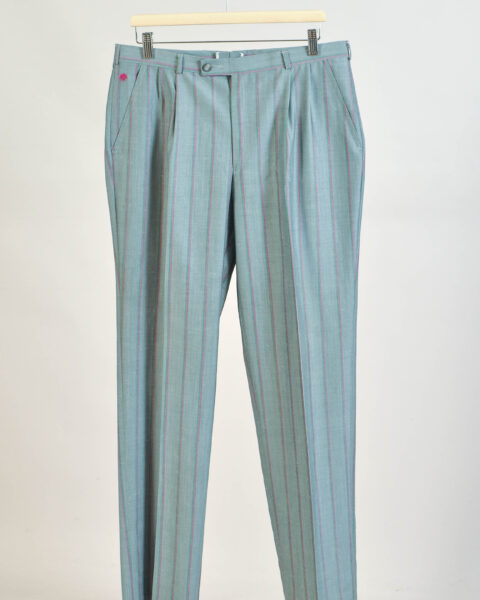 Vintage 90s Striped Wool Blend Trousers - 34