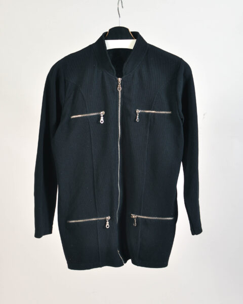 Vintage 90s Black Zip Top - M