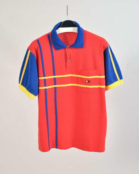 Vintage 90s Red Cotton Polo Shirt - L