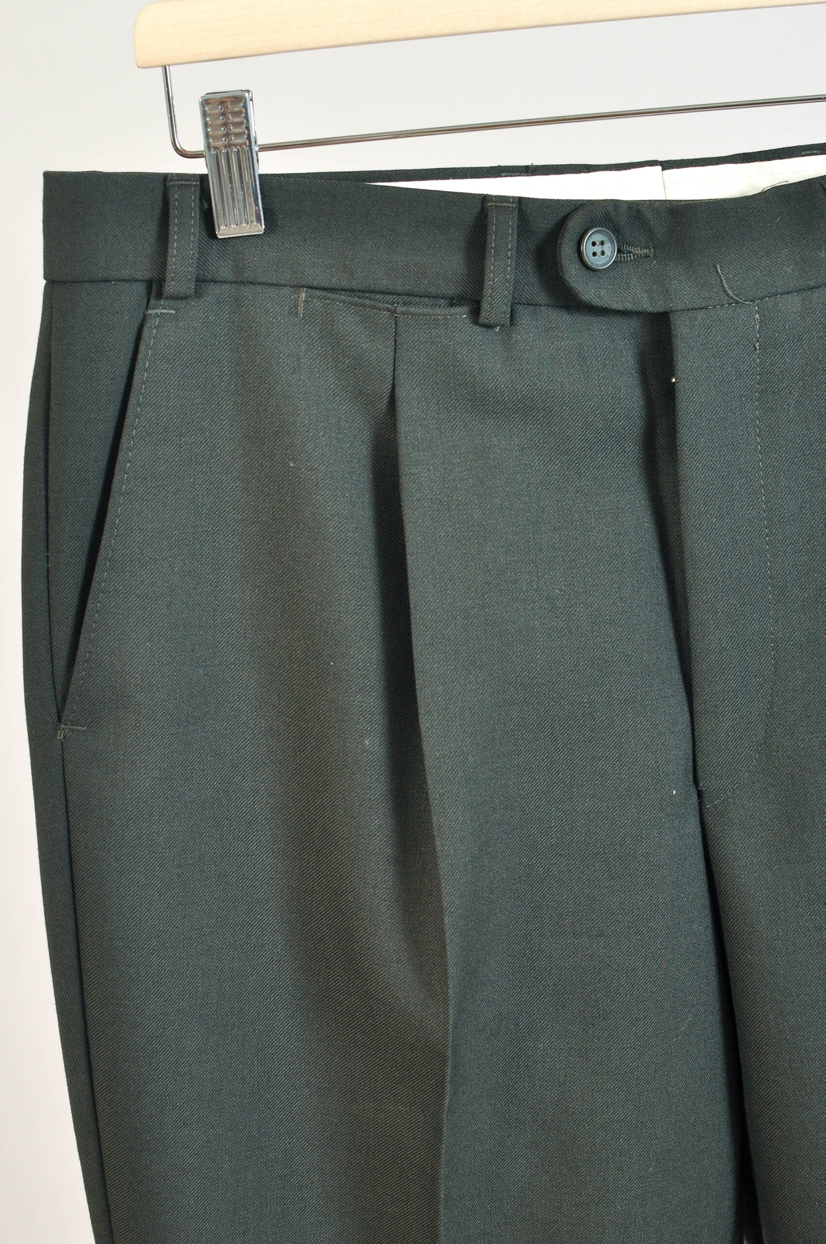 Vintage 90s Dark Green Classic Trousers - 34 - Image 3