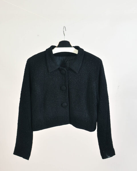 Vintage 90s cropped Black Jacket -  XL
