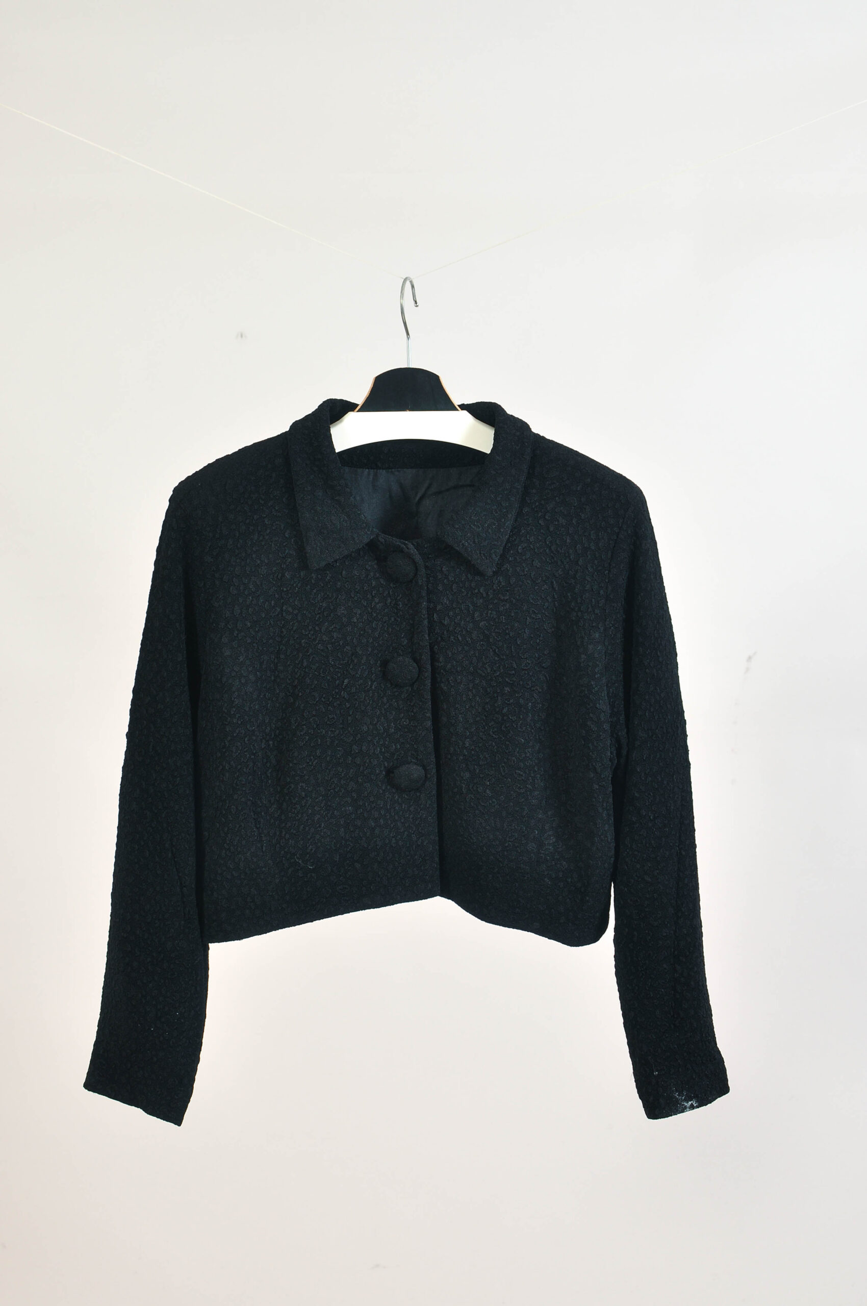 Vintage 90s cropped Black Jacket - XL