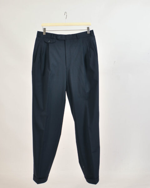 Vintage 90s Dark Blue Trousers Made with Cerutti Fabric - 34