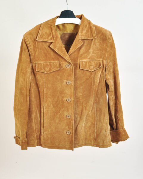 Vintage 90s Brown Suede Leather Jacket - 40