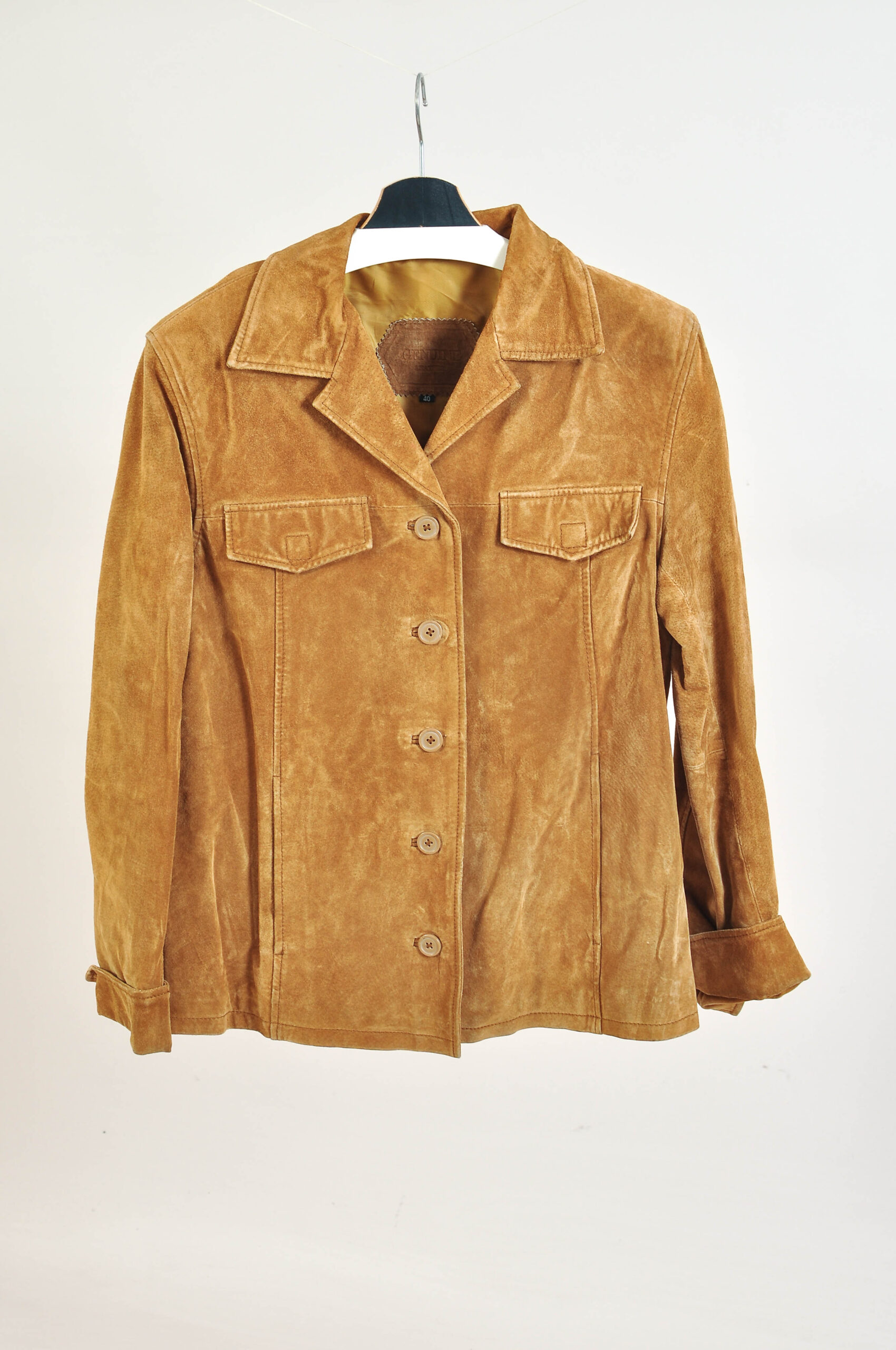 Vintage 90s Brown Suede Leather Jacket - 40