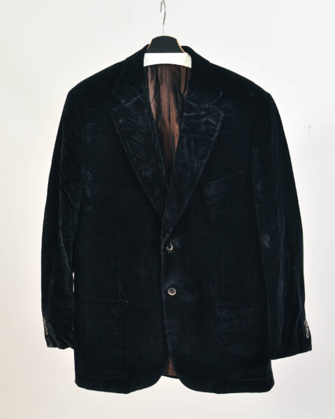 Vintage 00s Corneliani Black Velvet Jacket -  54R